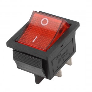 KCD4 DPST 4Pin 2 Position On/Off Rocker Switch Red Light AC 15A/250V 20A/125V