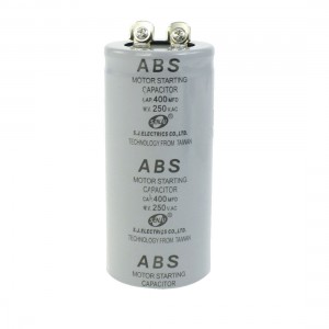 ABS 400MFD 400uF 250V Cylindrical AC Motor Starting Capacitor