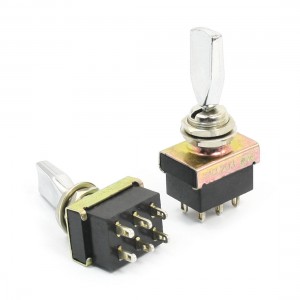 AC 220V 3A 2PDT ON-OFF/OFF 3 Positions 6 Pin Latching Toggle Switch KN3-3 2pcs