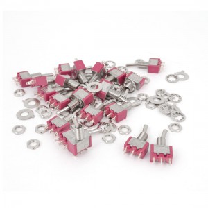 AC 250V 2A 120V 5A ON-ON SPDT Rocker Type Toggle Switch 20 Pcs