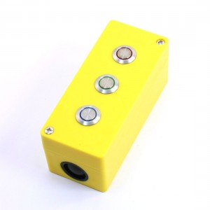 3A 250VAC SPDT Locking Red Green Blue Indicator Metallic Button Control Box