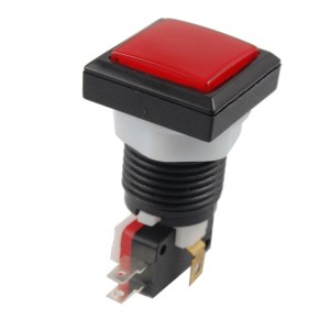 Red Square Push Button LED SPDT Momentary AC 250V 3A Micro Switch
