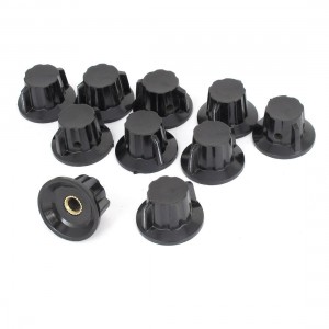 Black 18mm Top Dia 6mm Shaft Potentiometer Volume Control Knobs 10 Pcs