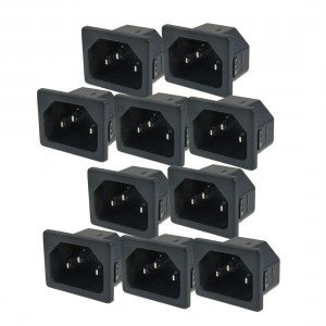 10 Pcs Plastic Housing Electrical Cooker C14 Power Plug 250V 10A