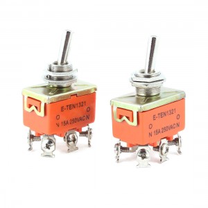 AC 250V 15A DPDT 2 Position ON/ON Latching Toggle Switchs 2 Pcs