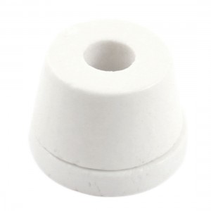 White 12mm Hole Diameter Wire Tapered Ceramic Electrical Insulator AC250V 500C