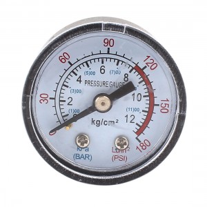 1/8PT Male Thread Round Dial 0-180PSI 0-12BAR Pressure Gauge