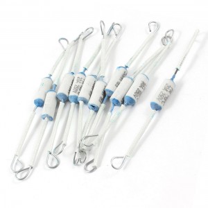 10 Pcs White 250V 20A 185 Celsius Fuses 8cm Long for Electric Rice Cooker