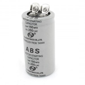 AC 250V 150uF 150MFD 2 Terminals Polypropylene Film Motor Start Capacitor