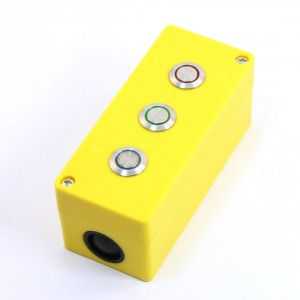 SPDT 1NO 1NC Red+Green+Blue Indicator Momentary 3 Metal Button Box 3A 250VAC