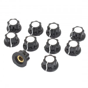 10 Pcs Replacement 16mm Cap Top Dia 6mm Shaft Hole Nonslip Potentiometer Knob