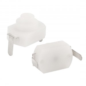 2 Pcs White Round Push Button Vertical 2 Pins Torch Switch AC 250V 1A