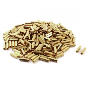 M3 x 16mm Female Thread Brass Pillar Standoff Hexagonal Nut Spacer 200Pcs