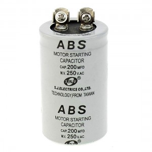 ABS 200MFD 200uF 250V Cylinder Shaped AC Motor Starting Capacitor