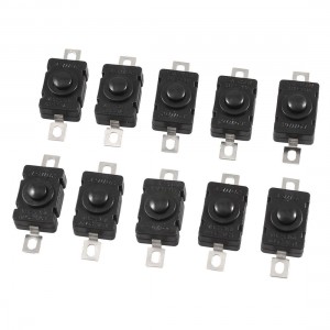 10 Pcs 2-pin Terminal SPST Latching Push Button Switch AC/DC 250V 1.5A for Torch