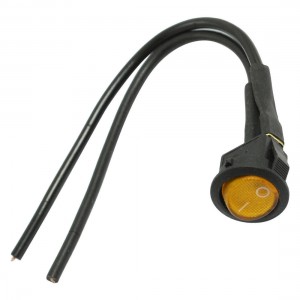 AC 250V 3A SPST 2 Pin ON/OFF Rocker Boat Switch w Yellow Indicator Light