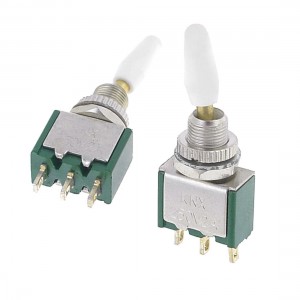 Green Silver Tone AC 250V 2A SPDT ON/ON 3 Terminals Green Toggle Switch