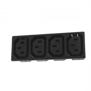 IEC 320 C20 Male 3 Way Panel Outlet Power Socket Black AC 250V 15A