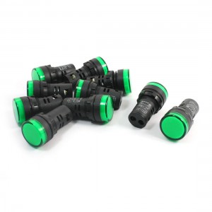 10 Pcs AC DC 24V 20mA Green Plastic Shell Energy Saving LED Indicator Lights
