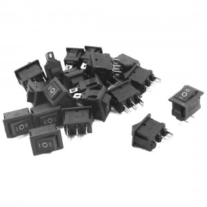 20PCS Black ON/OFF/ON SPDT Self-Locking Boat Rocker Switch AC250V 3A