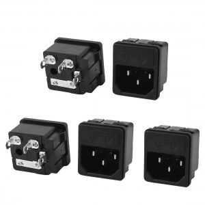 5 Pcs AC 250V 10A IEC 320 C14 Male Plug Power Socket Black w 5mm x 20mm Fuse