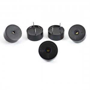 5pcs DC 12V 4mA Industrial Electronic Continuous Sound Buzzer Black 23x10mm