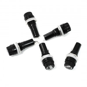 5 Pcs Panel Mounting 6 x 30mm Fuse Holder w Locking Nut Black