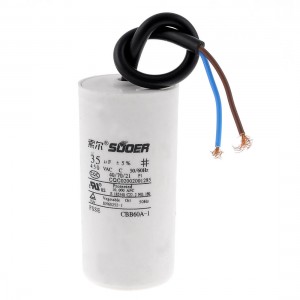 CBB60A-1 Washing Machine Polypropylene Film Motor Capacitor 35uF 450V AC