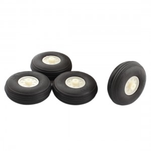 4Pcs 50mm x 18mm Black Rubber Wheel Tyre for 3mm Dia Shaft RC Model