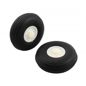 2 Pcs 50mm x 18mm Black Rubber Wheel Tire for 3mm Shaft RC Airplane Aircraft