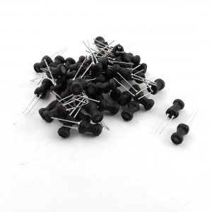50Pcs 2.2uH 1.6A 6x10mm 10% Tolerance Shielded Radial Lead Inductor Black