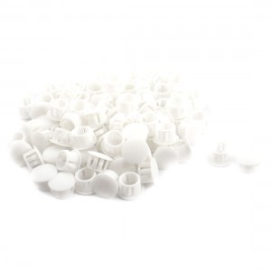 100Pcs SKT-13 12.7mm White Plastic Snap in Blank Domed Lock Hole Plug Cover