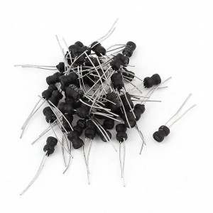 50Pcs 330uH 100mA 4x6mm 10% Tolerance Radial Lead Inductor Black