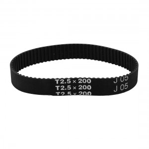 T2.5x200 80 Teeth 10mm Wide Rubber Cogged Industrial Timing Belt Black 7.9"