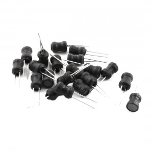20Pcs 3.3mH 300mA 6x8mm 10% Tolerance Shielded Radial Lead Inductor Black