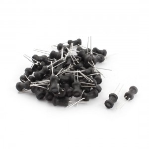 50Pcs 5.6uH 1.3A 6x10mm 10% Tolerance Shielded Radial Lead Inductor Black