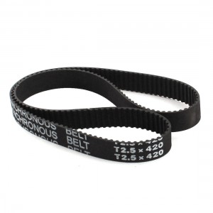 T2.5x420 168-Teeth 10mm Wide 2.5mm Pitch Black Cogged Timing Belt for 3D Printer
