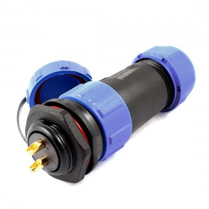 AC500V/30A 21mm Thread 2P Cable Gland Connector Aviation Plug + Waterproof Cap
