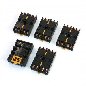 5Pcs 35mm DIN Rail Mounting 8 Screw Terminal 10A 250VAC Socket Base P2CF-08