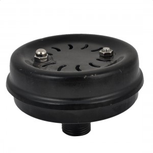 Black Metal 1/2PT Male Threaded Reducing Noise Compressor Silencer Muffler