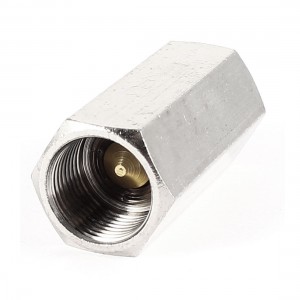 Silver Tone 15mm 3/8PT Female Thread Solid Brass Straight One Way Check Valve