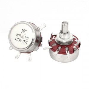 2pcs 470K ohm 2W Watt Single Turn Carbon Composition Rotary Potentiometer WTH118