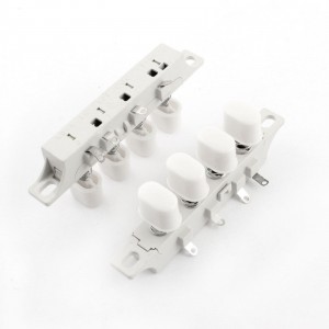 2Pcs AC 250V 1A 4 Keys Piano Type Interlock Push Button Switch for Desk Fan