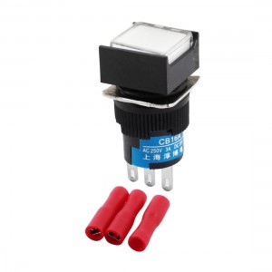 DC 30V 5A Panel SPDT Non Locking White Pushbutton Switch w DIY Wiring Terminals