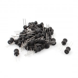 50Pcs PCB Board Radial Lead Inductor 100uH 500mA 6x8mm 10% Tolerance