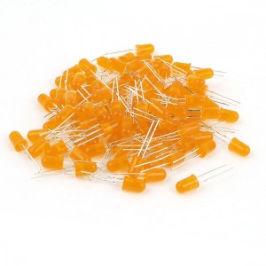 100 x Round 5mm Head LED Orange Light Emitting Diodes