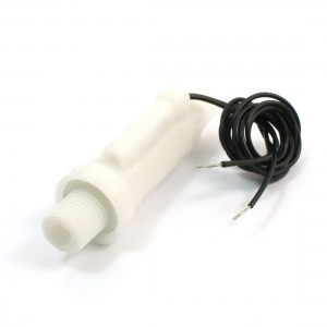 12mm Male Thread White Plastic 0.75-5L/Min Water Flow Switch Flowmeter DC 24V/1A