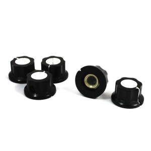 5pcs Adjustable Turn 16mm Top 6mm Shaft Insert Dia Potentiometer Rotary Knobs