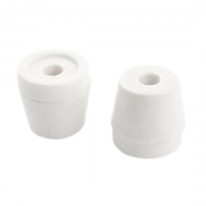 2PCS White 6mm Hole Dia Wire Tapered Ceramic Electrical Insulator AC250V 500C