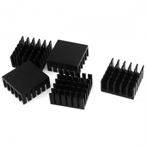 5 x Black Aluminum Radiator Heat Sink Heatsink 22mm x 22mm x 10mm